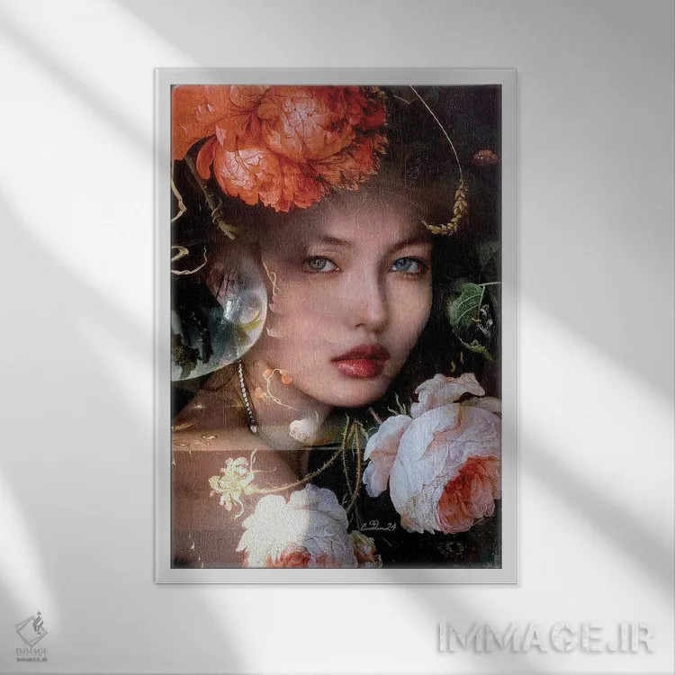 تابلو دکوراتیو پنچیا اثر دومینیک بادوئل - نمای قابدار سفید