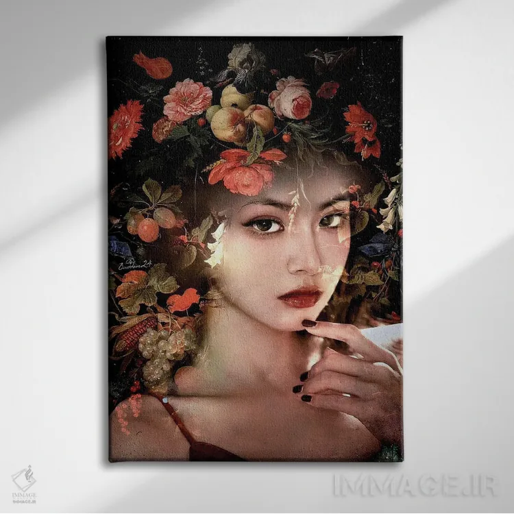 تابلو دکوراتیو گیاهان اثر دومینیک بادوئل - نمای روبهرو روی دیوار