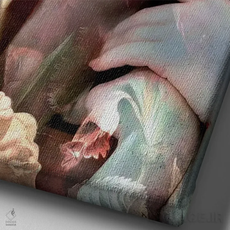 تابلو دکوراتیو لاله اثر دومینیک بادوئل - نمای نزدیک بافت بوم