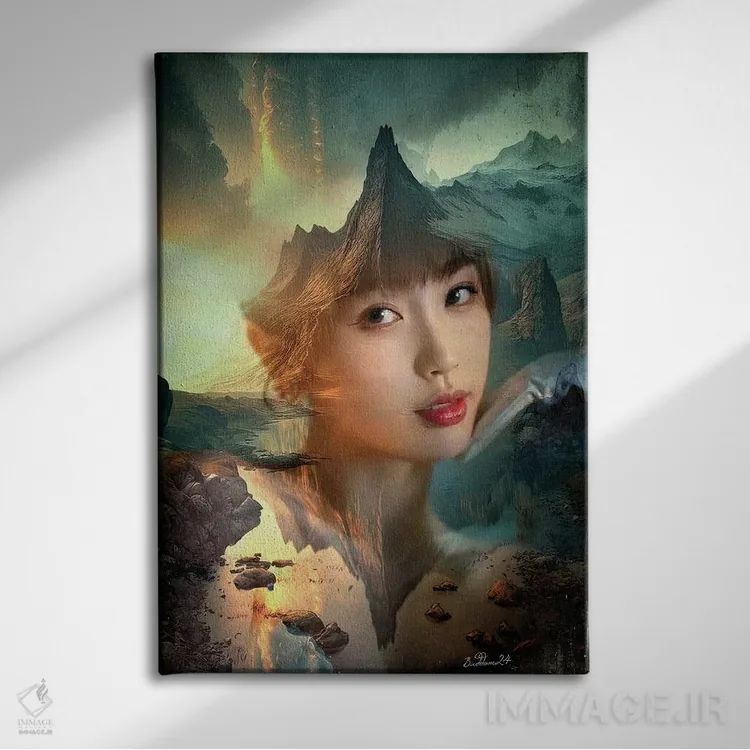 تابلو دکوراتیو مونالیزا اثر دومینیک بادوئل - نمای روبهرو روی دیوار