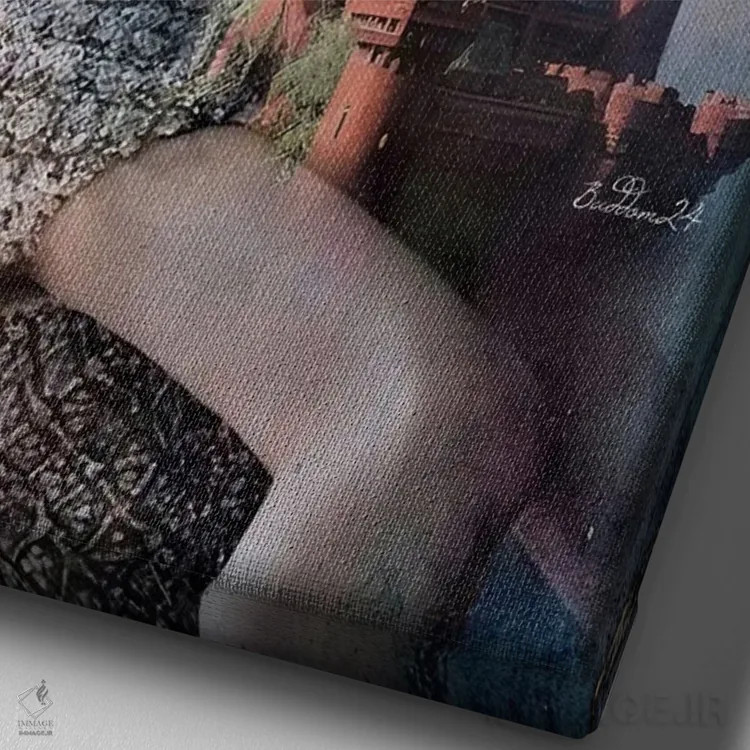 تابلو دکوراتیو شاهزاده در قلعه اثر دومینیک بادوئل - نمای نزدیک بافت بوم