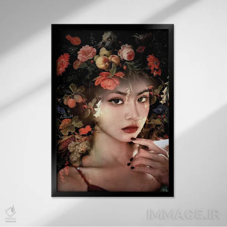 تابلو دکوراتیو گیاهان اثر دومینیک بادوئل - نمای قابدار مشکی