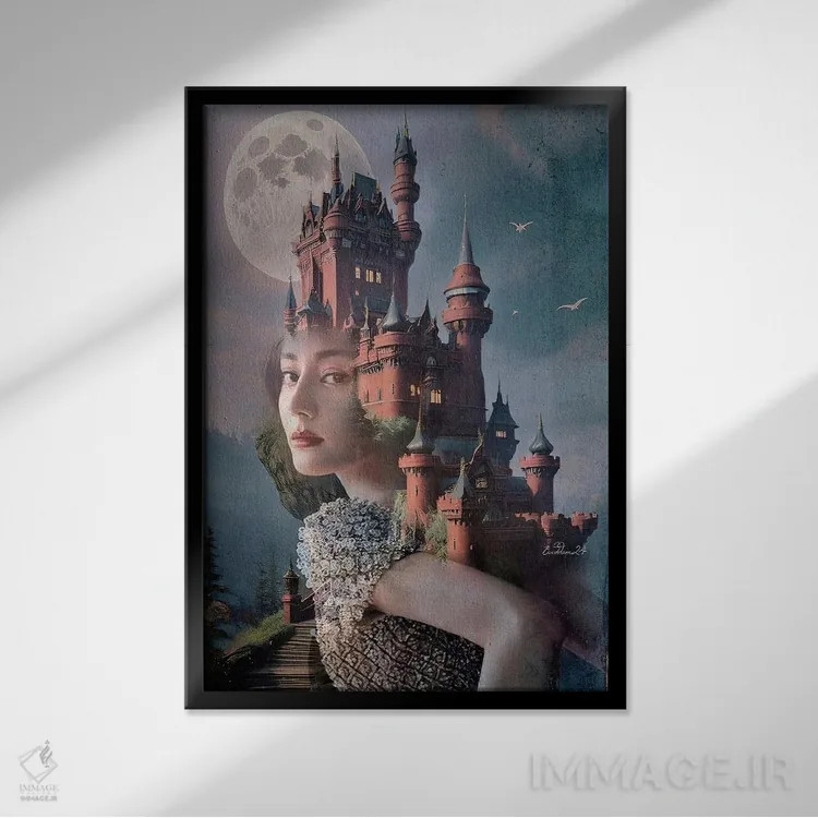 تابلو دکوراتیو شاهزاده در قلعه اثر دومینیک بادوئل - نمای قابدار مشکی