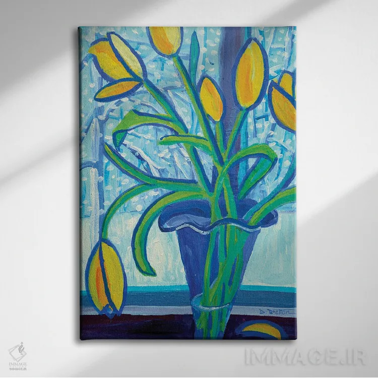 تابلو دکوراتیو لاله های طوفان برف ۲ اثر دبرا برتون رابینسون - نمای روبهرو روی دیوار