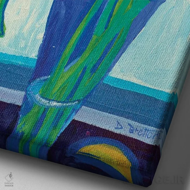 تابلو دکوراتیو لاله های طوفان برف ۲ اثر دبرا برتون رابینسون - نمای نزدیک بافت بوم