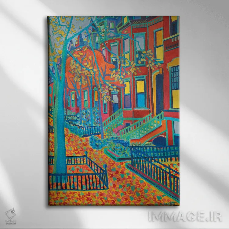 تابلو دکوراتیو در یک روز پاییزی اثر دبرا برتون رابینسون - نمای روبهرو روی دیوار