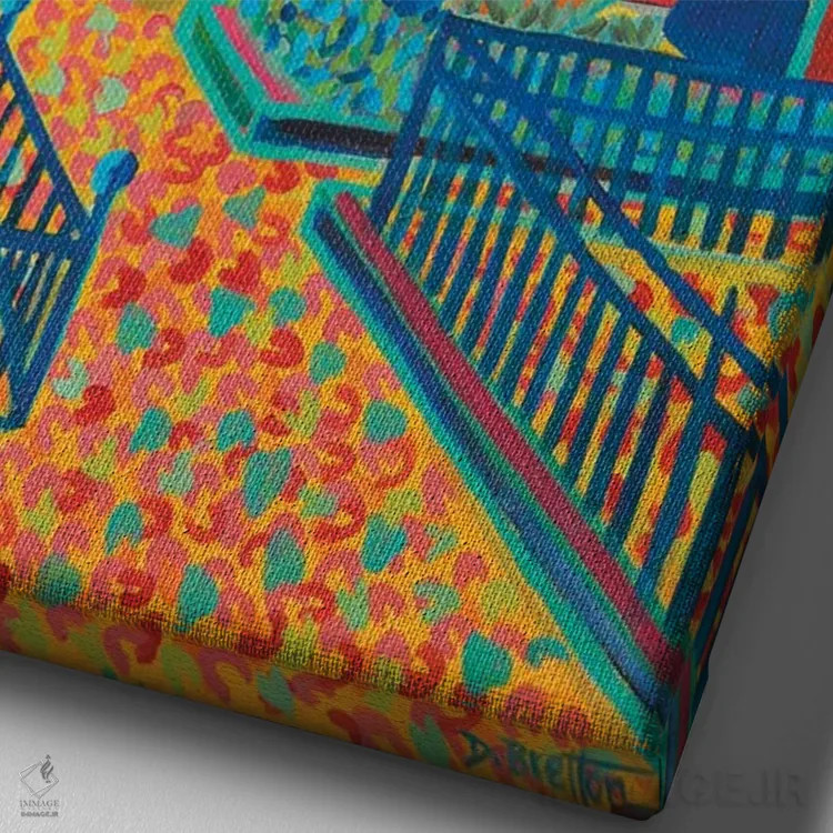 تابلو دکوراتیو در یک روز پاییزی اثر دبرا برتون رابینسون - نمای نزدیک بافت بوم