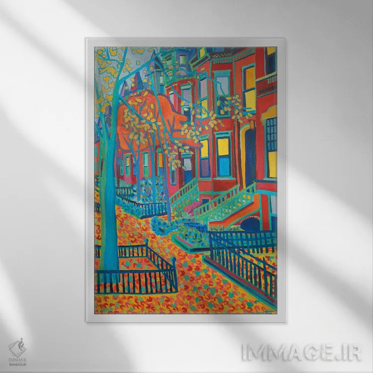 تابلو دکوراتیو در یک روز پاییزی اثر دبرا برتون رابینسون - نمای قابدار سفید