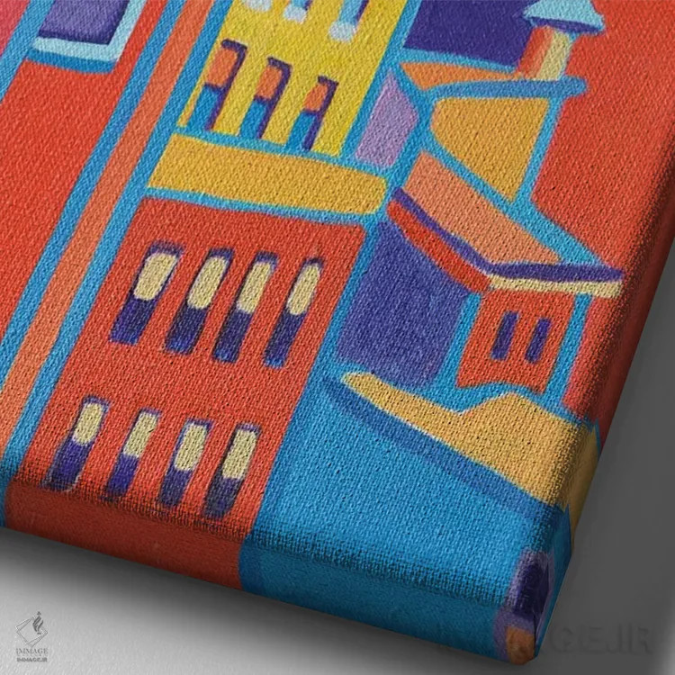 تابلو دکوراتیو مرکز منهتن اثر دبرا برتون رابینسون - نمای نزدیک بافت بوم