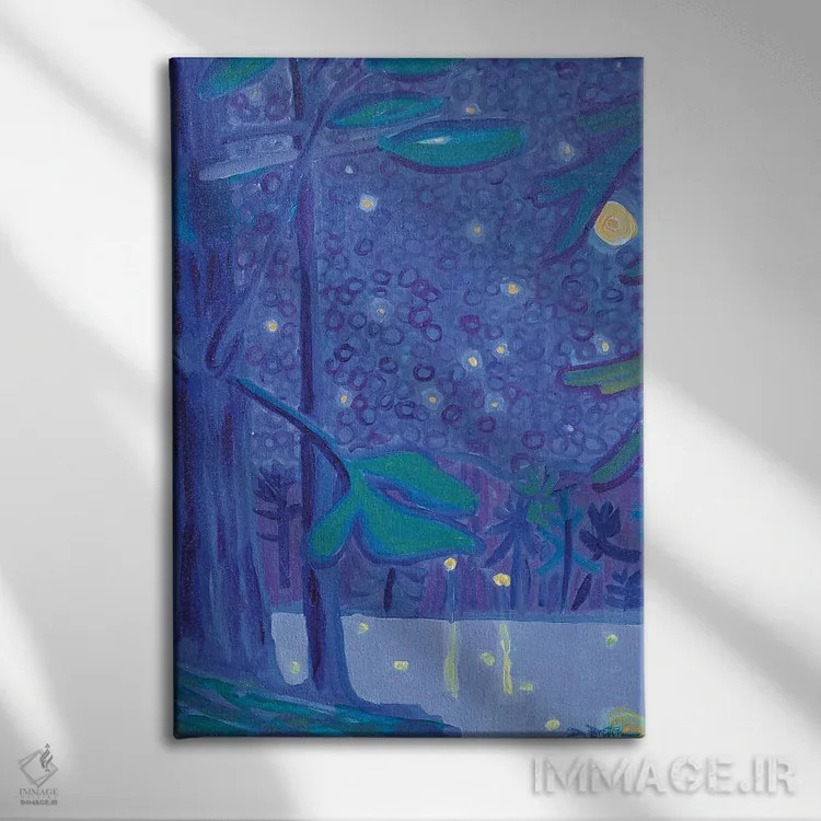 تابلو دکوراتیو قطعه شبانه مساپوآگ اثر دبرا برتون رابینسون - نمای روبهرو روی دیوار