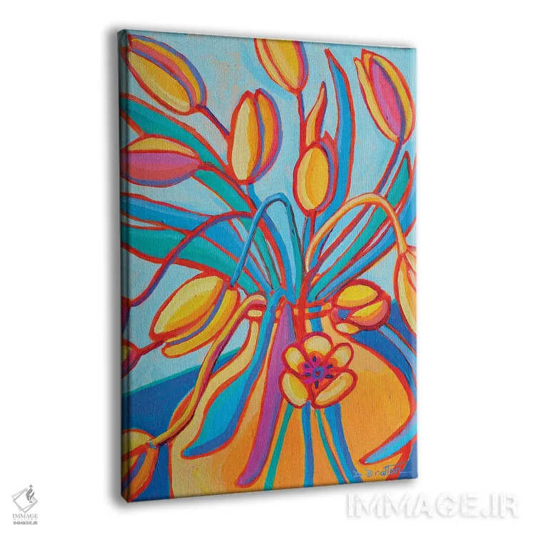 تابلو دکوراتیو لاله های بهاری اثر دبرا برتون رابینسون - نمای پرسپکتیو محصول