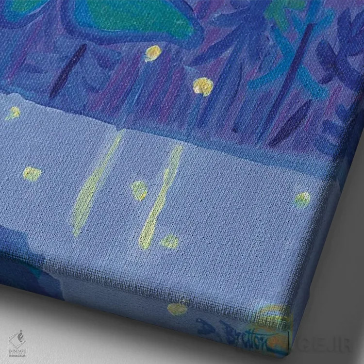 تابلو دکوراتیو قطعه شبانه مساپوآگ اثر دبرا برتون رابینسون - نمای نزدیک بافت بوم