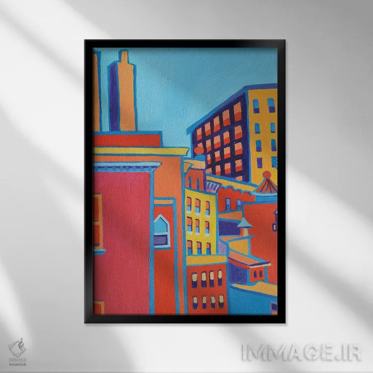 تابلو دکوراتیو مرکز منهتن اثر دبرا برتون رابینسون - نمای قابدار مشکی