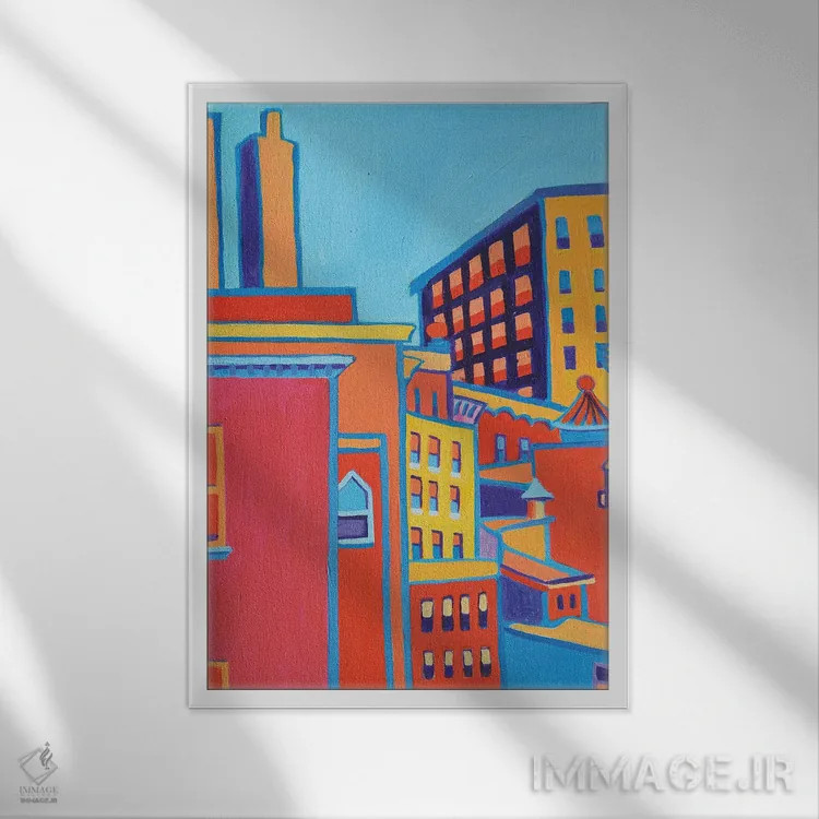تابلو دکوراتیو مرکز منهتن اثر دبرا برتون رابینسون - نمای قابدار سفید