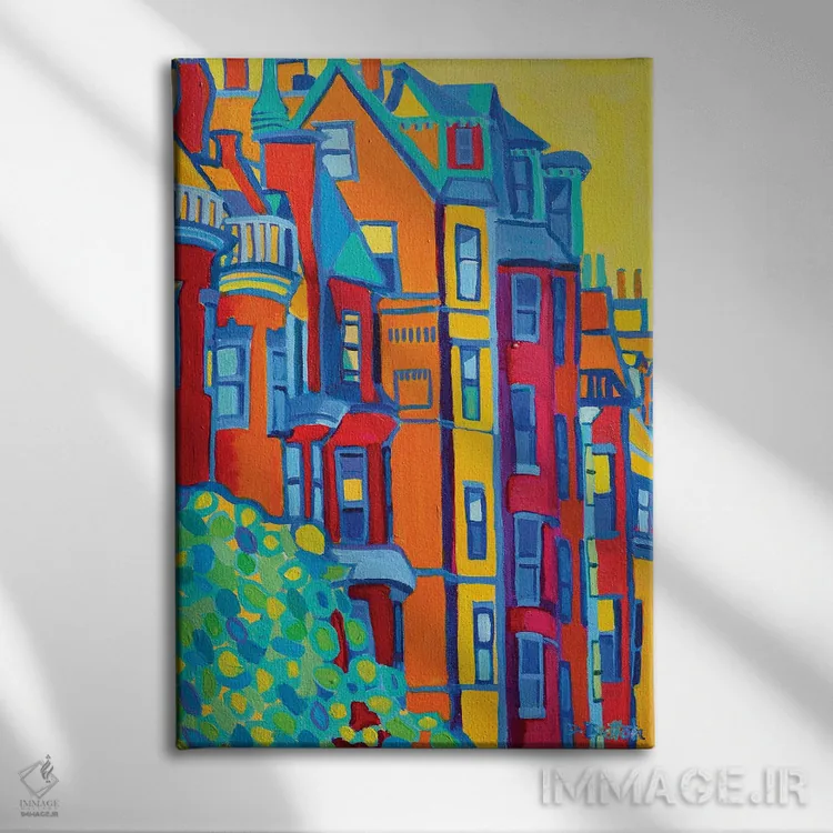 تابلو دکوراتیو خیابان بیکن، بک بی، بوستون اثر دبرا برتون رابینسون - نمای روبهرو روی دیوار