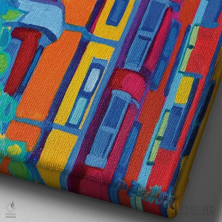 تابلو دکوراتیو خیابان بیکن، بک بی، بوستون اثر دبرا برتون رابینسون - نمای نزدیک بافت بوم