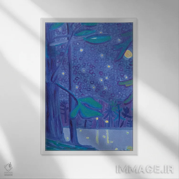 تابلو دکوراتیو قطعه شبانه مساپوآگ اثر دبرا برتون رابینسون - نمای قابدار سفید