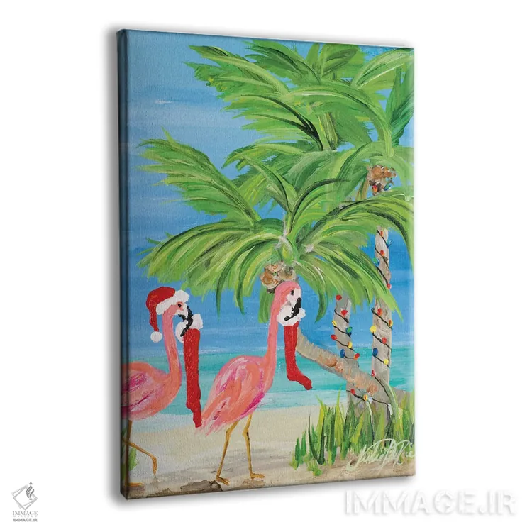 تابلو دکوراتیو کریسمس فلامینگو I اثر جولی دریسه - نمای پرسپکتیو محصول