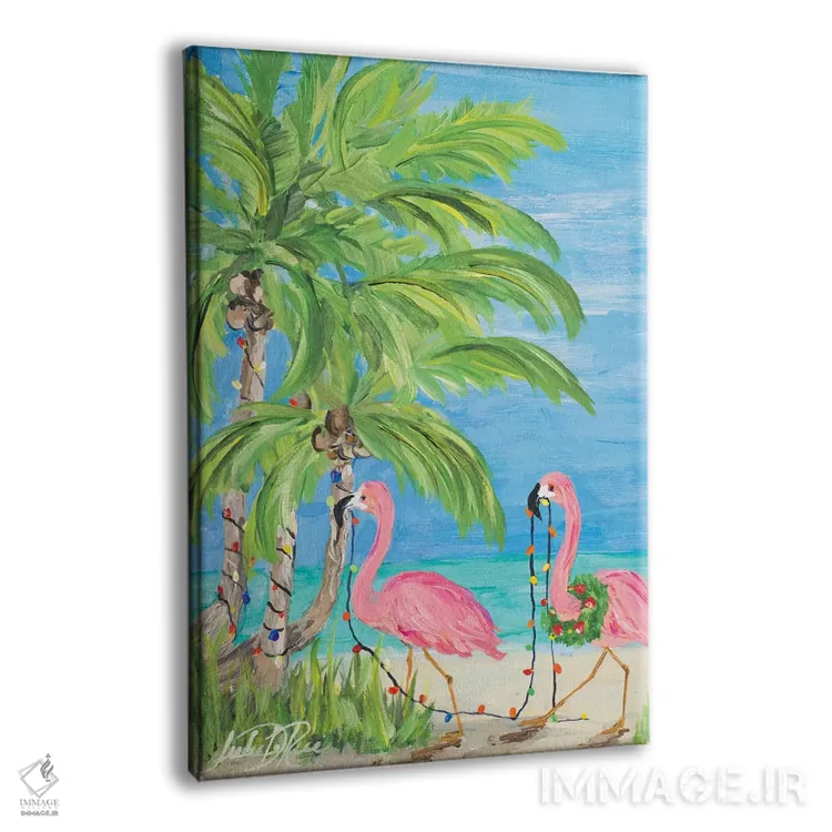 تابلو دکوراتیو کریسمس فلامینگو II اثر جولی دریسه - نمای پرسپکتیو محصول