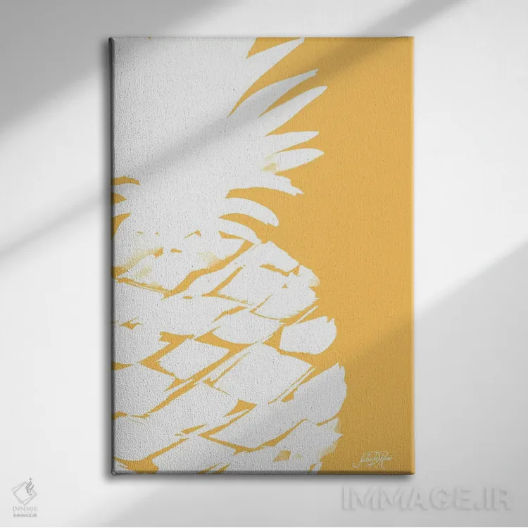 تابلو دکوراتیو آناناس مدرن III اثر جولی دریسه - نمای روبهرو روی دیوار