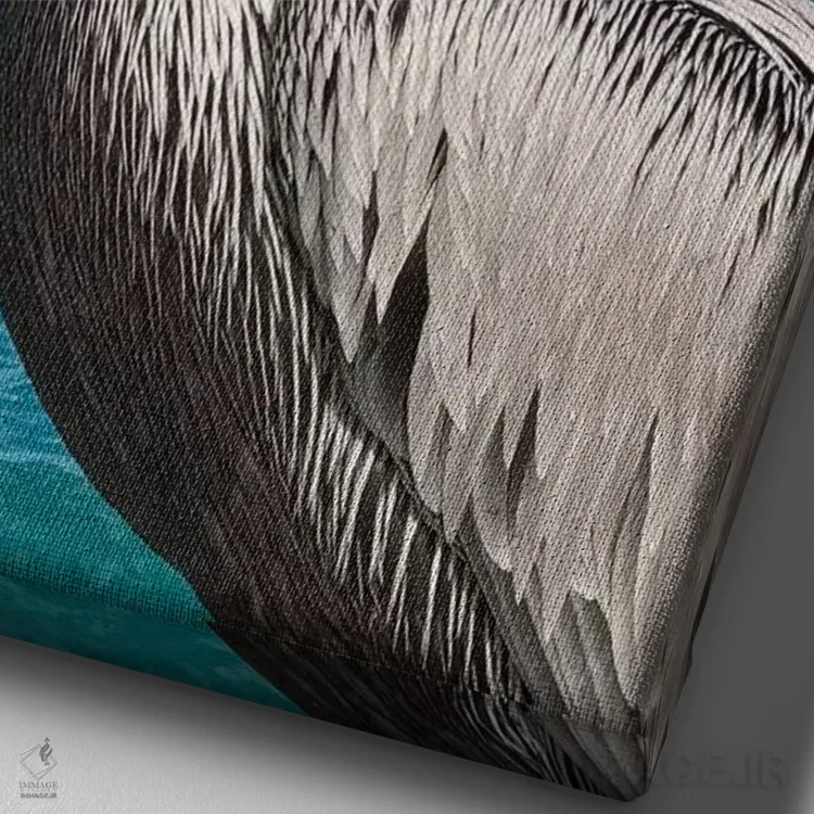 تابلو دکوراتیو پلیکان اثر جولی دریسه - نمای نزدیک بافت بوم