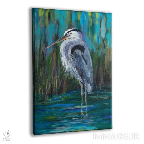 تابلو دکوراتیو حواصیل ایستاده II اثر جولی دریسه - نمای پرسپکتیو محصول