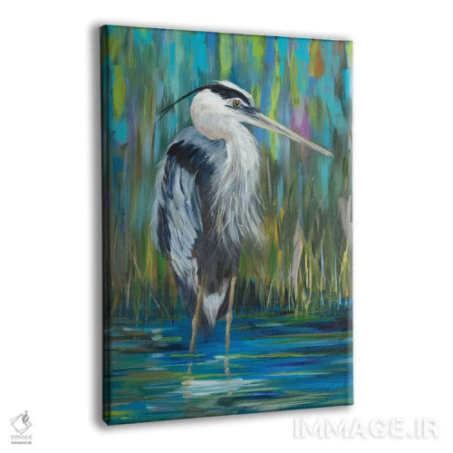 تابلو دکوراتیو حواصیل ایستاده I اثر جولی دریسه - نمای پرسپکتیو محصول