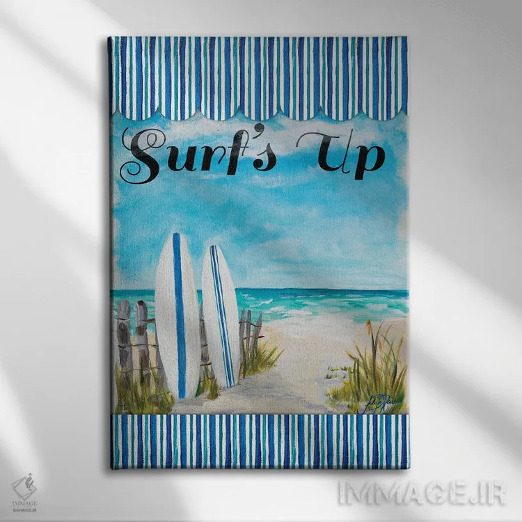 تابلو دکوراتیو زمان موج سواری اثر جولی دریسه - نمای روبهرو روی دیوار