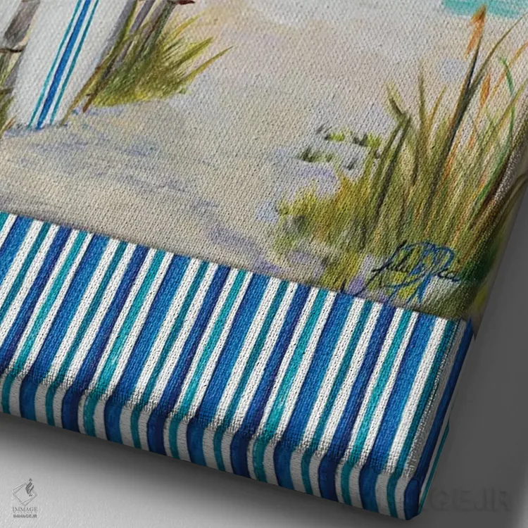 تابلو دکوراتیو زمان موج سواری اثر جولی دریسه - نمای نزدیک بافت بوم