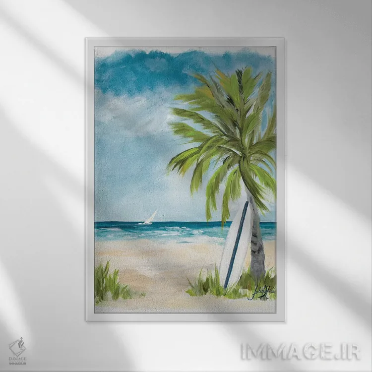 تابلو دکوراتیو روز ابری در بهشت I اثر جولی دریسه - نمای قابدار سفید