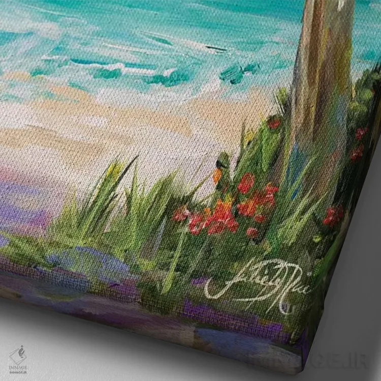 تابلو دکوراتیو دور از هیاهو I اثر جولی دریسه - نمای نزدیک بافت بوم