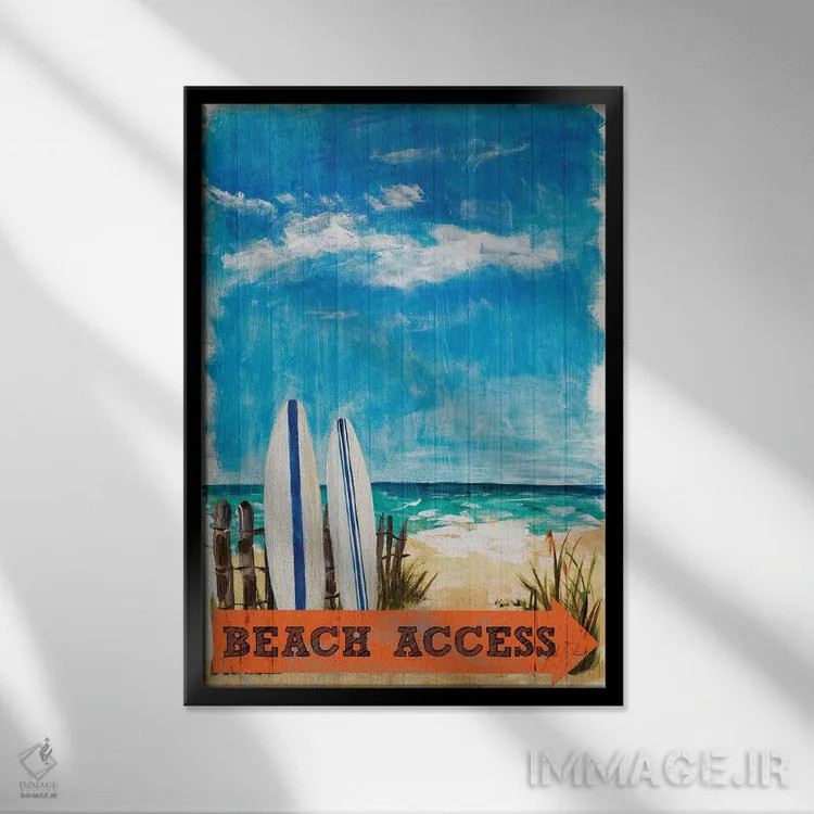 تابلو دکوراتیو ورودی ساحل اثر جولی دریسه - نمای قابدار مشکی