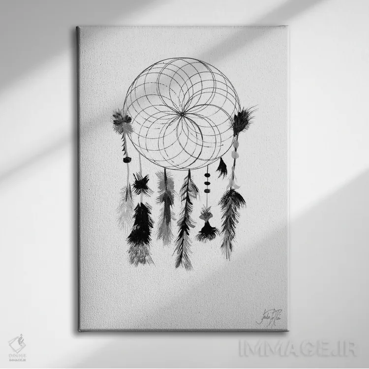 تابلو دکوراتیو گیرنده رویا در نیمه شب تاریک I اثر جولی دریسه - نمای روبهرو روی دیوار