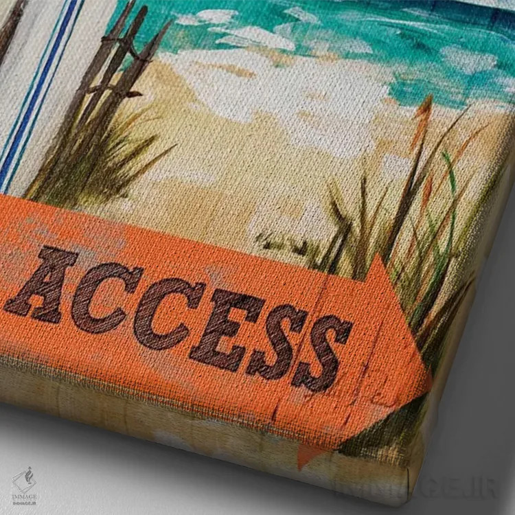 تابلو دکوراتیو ورودی ساحل اثر جولی دریسه - نمای نزدیک بافت بوم