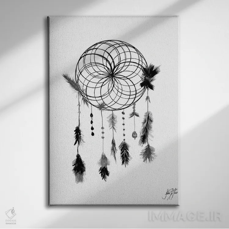 تابلو دکوراتیو گیرنده رویا در نیمه شب تاریک II اثر جولی دریسه - نمای روبهرو روی دیوار