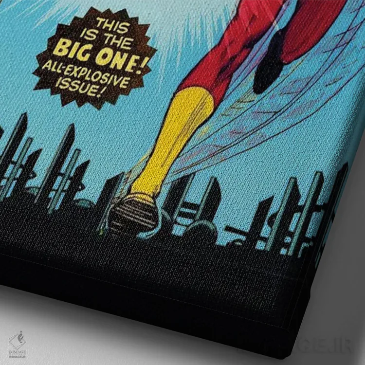 تابلو دکوراتیو متود من و ردمن اثر ادز لیبیتوم - نمای نزدیک بافت بوم