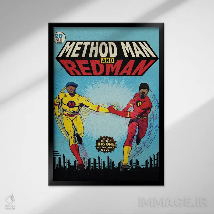 تابلو دکوراتیو متود من و ردمن اثر ادز لیبیتوم - نمای قابدار مشکی