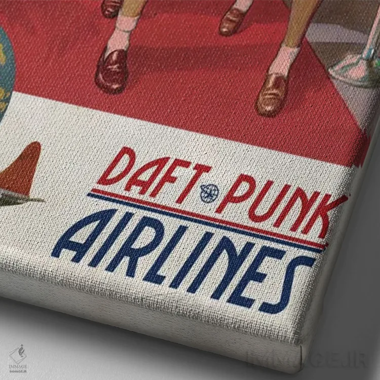 تابلو دکوراتیو دور دنیا اثر ادز لیبیتوم - نمای نزدیک بافت بوم