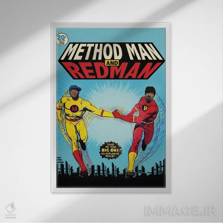 تابلو دکوراتیو متود من و ردمن اثر ادز لیبیتوم - نمای قابدار سفید