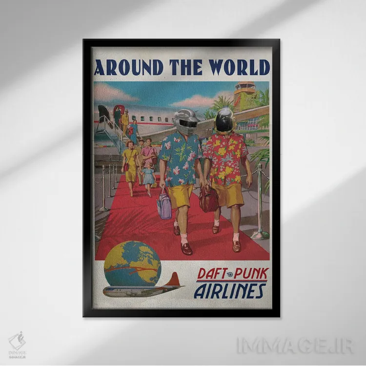 تابلو دکوراتیو دور دنیا اثر ادز لیبیتوم - نمای قابدار مشکی