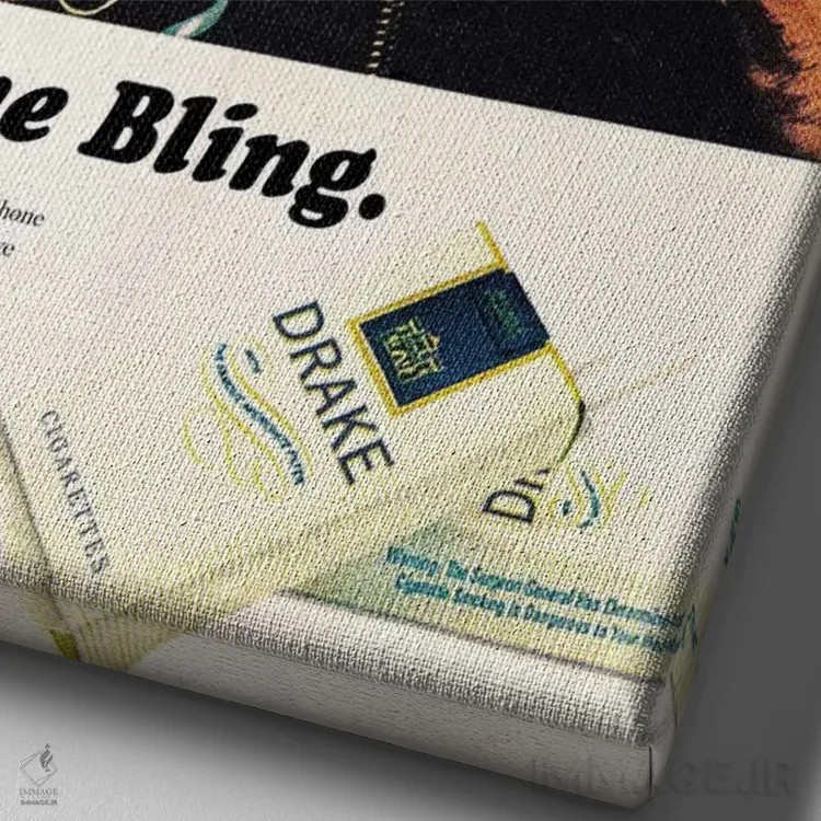 تابلو دکوراتیو خط ویژه آهنگ اثر ادز لیبیتوم - نمای نزدیک بافت بوم