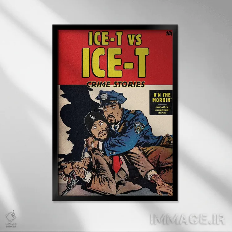 تابلو دکوراتیو آیس تی در مقابل آیس تی اثر ادز لیبیتوم - نمای قابدار مشکی