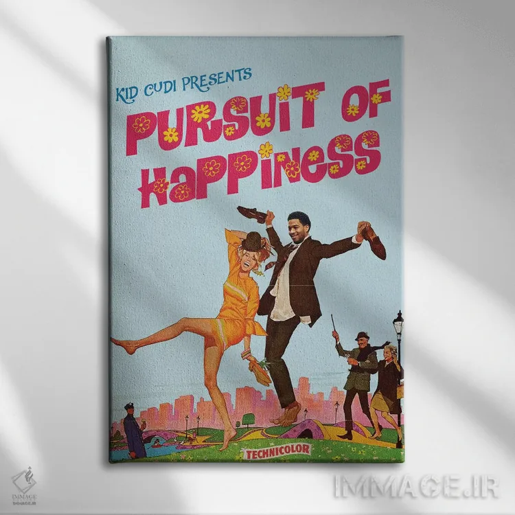 تابلو دکوراتیو در جستجوی خوشبختی اثر ادز لیبیتوم - نمای روبهرو روی دیوار