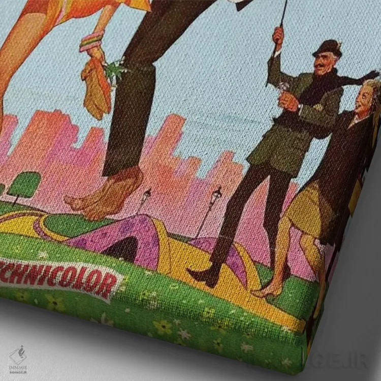 تابلو دکوراتیو در جستجوی خوشبختی اثر ادز لیبیتوم - نمای نزدیک بافت بوم