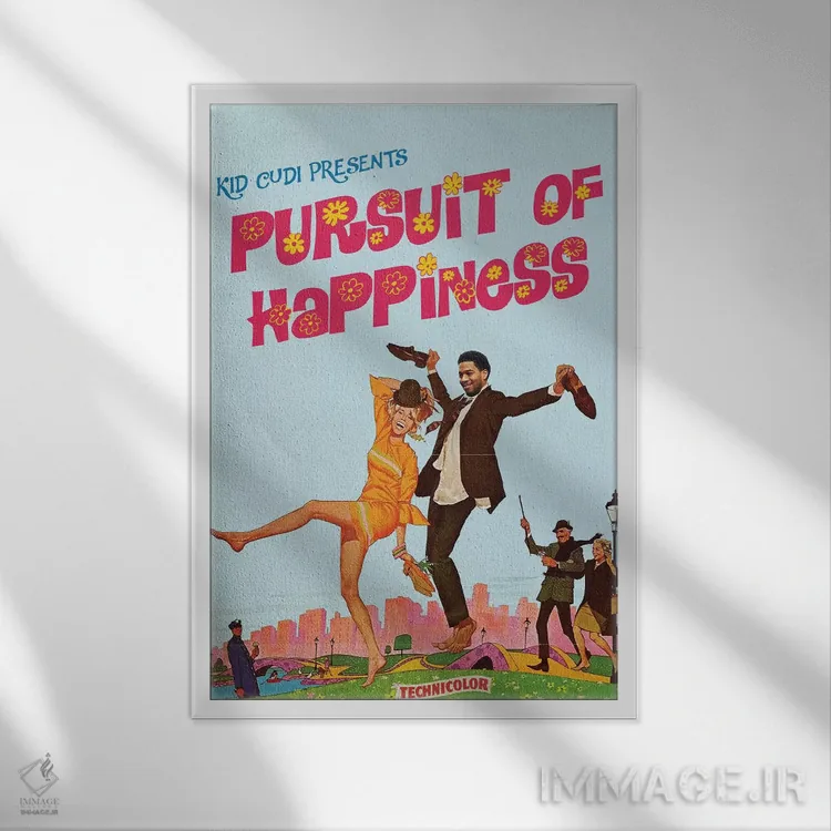 تابلو دکوراتیو در جستجوی خوشبختی اثر ادز لیبیتوم - نمای قابدار سفید