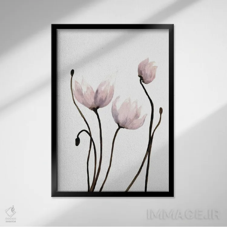 تابلو مینیمال رشد تازه ۲ اثر دوریس شرست - نمای قابدار مشکی