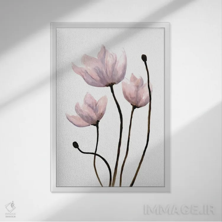 تابلو مینیمال رشد تازه ۱ اثر دوریس شرست - نمای قابدار سفید