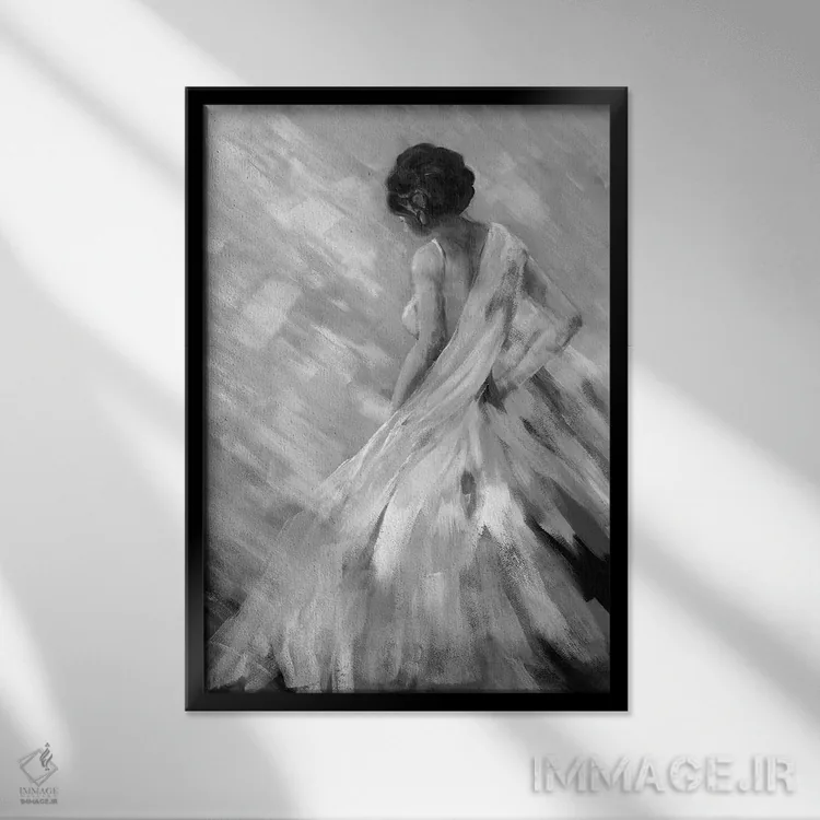 تابلو دکوراتیو ملکه رقص ۲ اثر دوریس شرست - نمای قابدار مشکی