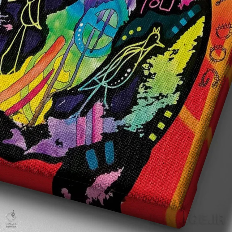 تابلو دکوراتیو وفاداری بی قید و شرط اثر باور روسو - نمای نزدیک بافت بوم