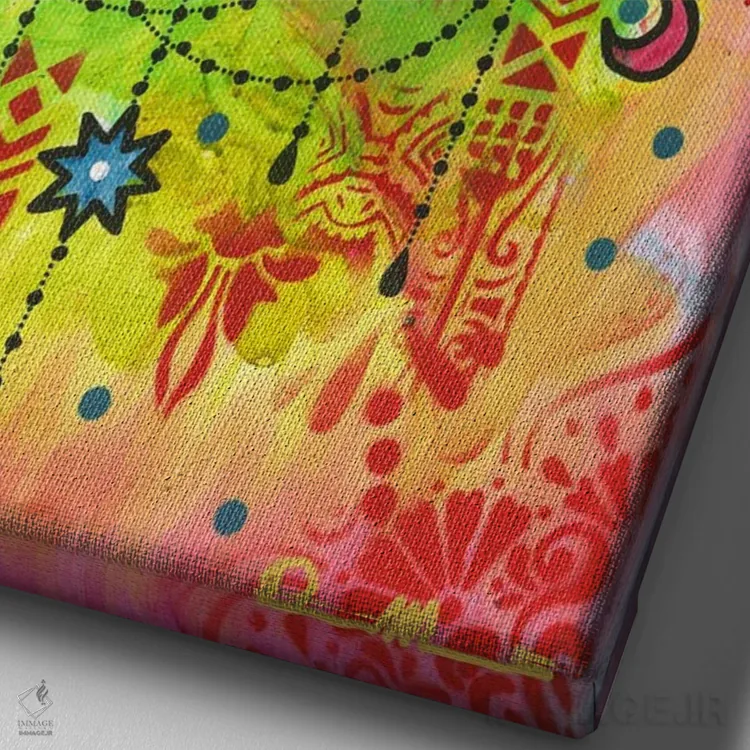 تابلو دکوراتیو تعادل کیهانی ۱ اثر باور روسو - نمای نزدیک بافت بوم